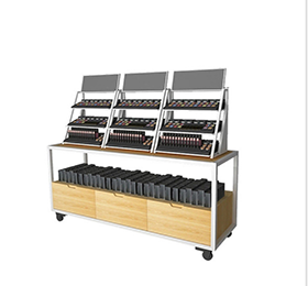 What kind of cosmetic display rack can attract customers' attention?